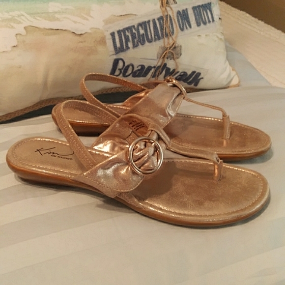 Kim Rogers Amy Slingback Thong Metallic Sandals 8M - Picture 11 of 16